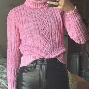 Vintage Pink Cable Knit Sweater
